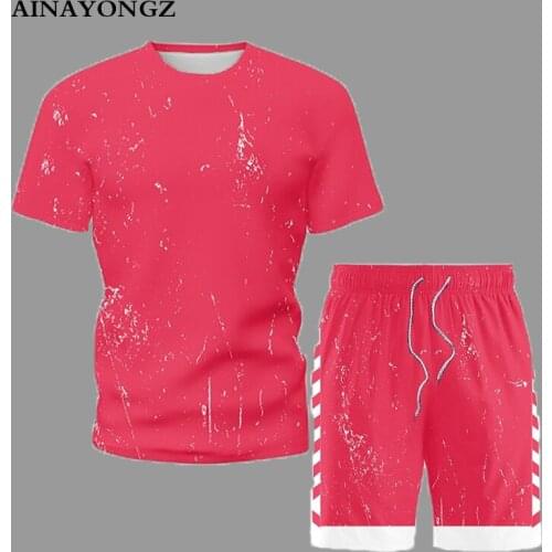 Mens Clothes 2 Piece Set T Shirt Shorts Can Separate Sell Summer Short Sleeve Suit 2021 Man Simple Trend Tracksuit Sportswear