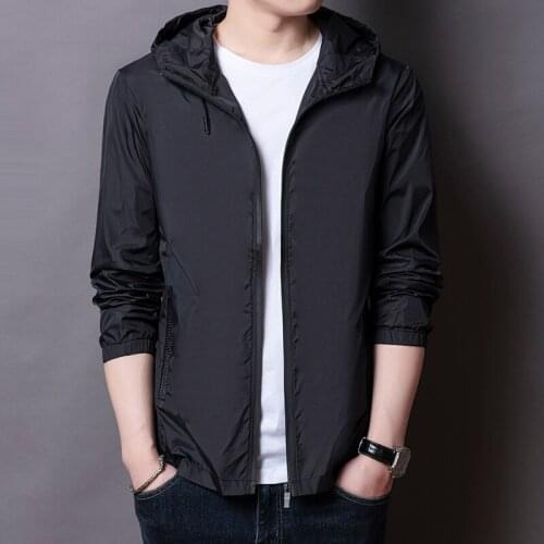 Mens Jacket Jacket 2021 Summer Thin Section Mens Casual Sunscreen Clothing Hooded Non-iron Trend Mens Cotton Clothing