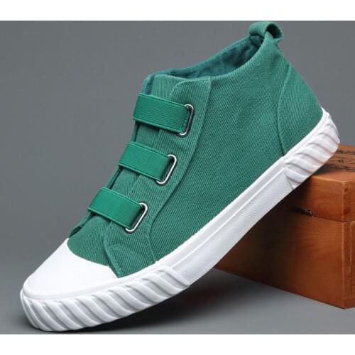 High Top Men Canvas Shoes Outdoor Man Fashion Casual Shoes Comfortable Slip on Loafers Shoes Men Breathable Male Driving Shoes