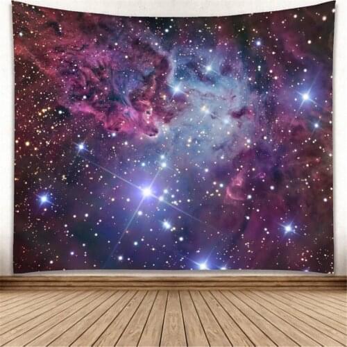 Galaxy Celestial Tapestry Wall Hanging Star Wolf Hippie Tenture Psychedelic Boho Decor Home Room Decoration Bedroom Wall Carpet
