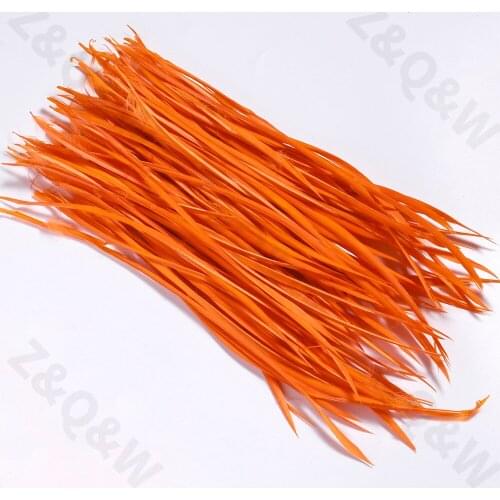 Natural 6-8 inch goose silk edge feathers 15-20CM dyed orange DIY craft jewelry earrings performance costume decoration