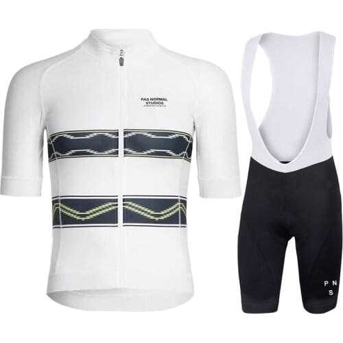 New white pns cycling team jersey 20D bike shorts suit quick-drying mens bicycle apparel team professional bike Maillot Culotte