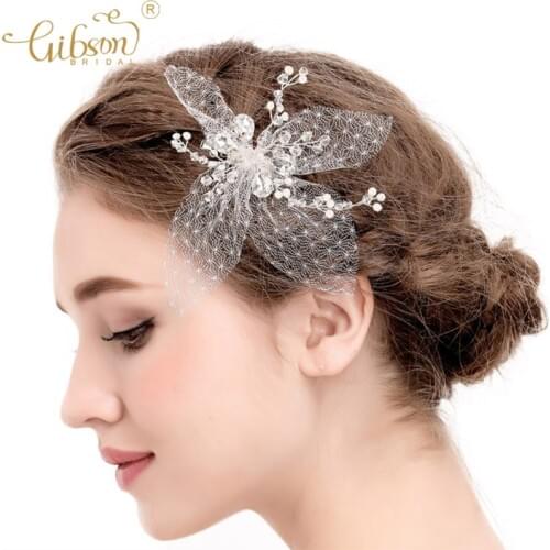 Jolly Holiday Tulle Beautiful Butterfly Shape Crystal Hair Accessory Wedding Hair Clip Wedding Bridal Headpiece Prom Halo