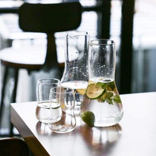 Creative style heat resistant water tea glass juicy water glass bottle sets friend wedding birthday gifts drinking glass 1L