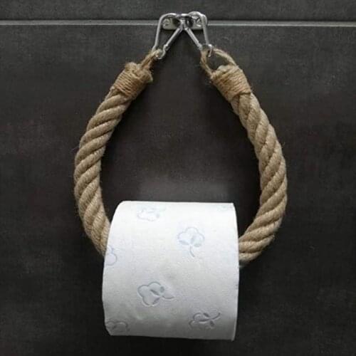 Vintage Towel Hanging Rope Toilet Paper Holder Home Hotel Bathroom Pure Natural Material Decoration Supplies