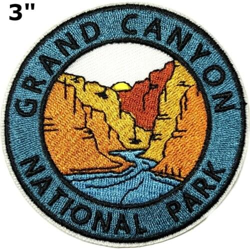 Custom Embroidered patches hiking travel scene Patch Souvenir badge emblem factory OEM customize with your design no MOQ