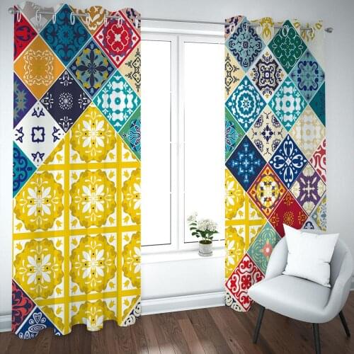 Custom Children Room Curtain square Curtains For Living Room Bedroom Window Treatment Colorful Drapes Decoration