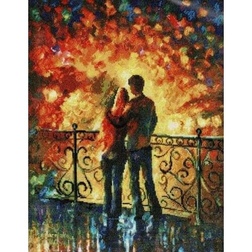 Gold Collection Needlepoint First Date Embroidery Cross Stitch Patterns with 100% Cotton Flosses & Free Shipping for Home Decor