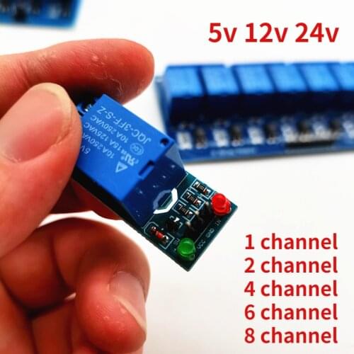 1pcs 5V 12V 24V Relay Module With Optocoupler Relay Output 1 2 4 6 8 Way Relay Module For Arduino