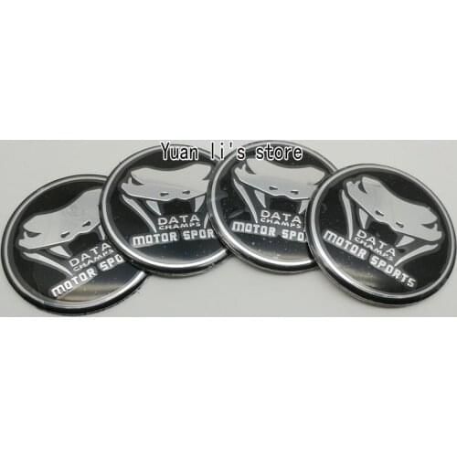 10 Set(1 Set=4pcs) OEM DATA CHAMPS MOTOR SPORTS Car Wheel Center Hub Cap Cover Set Vehicle Rims Emblem Sticker Car Styling