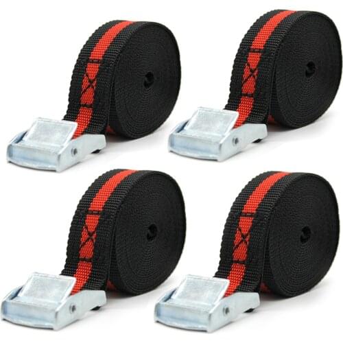 2/4pcs 8 FT Porable Heavy Duty Tie Down Cargo Strap Luggage Lashing Strong Ratchet Strap Belt Car cargo binding belt Car-styling