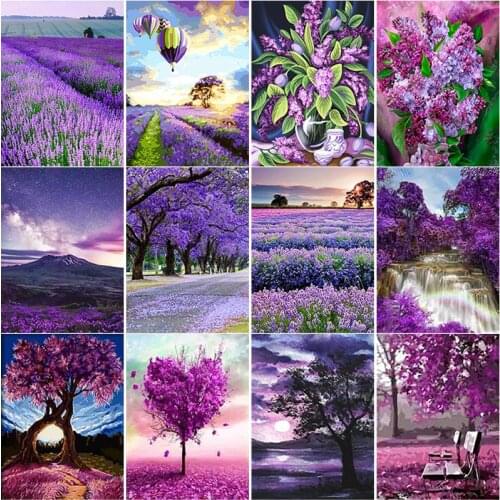 New 5D DIY Diamond Painting Scenery Diamond Embroidery Lavender Cross Stitch Full Square Round Drill Crafts Home Decor Art Gift