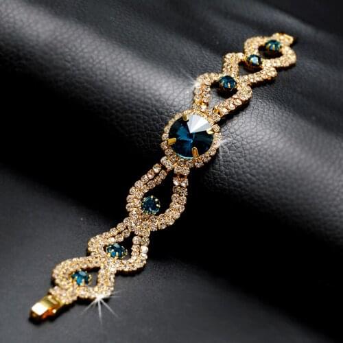 DIWENFU 18K Gold Bracelets Women Solid Silver 925 Jewelry Sapphire Gemstone Pulseira Feminina Blue Topaz Garnet Bracelets Girls