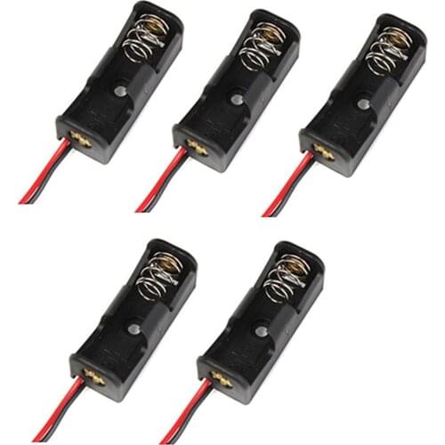 Black Plastic For 5pcs 23a /a23 Battery 12v Clip Battery Storage Box Case Slot Way Diy Batteries Holder Container With Wire Lead