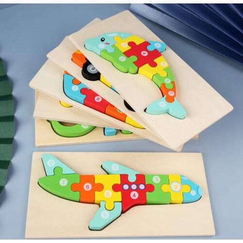 Kids Montessori Materials Wooden Educational Toys Baby Fingers Flexible Training Puzzle Math Toy Baby Jigsaw Board Wooden Toys