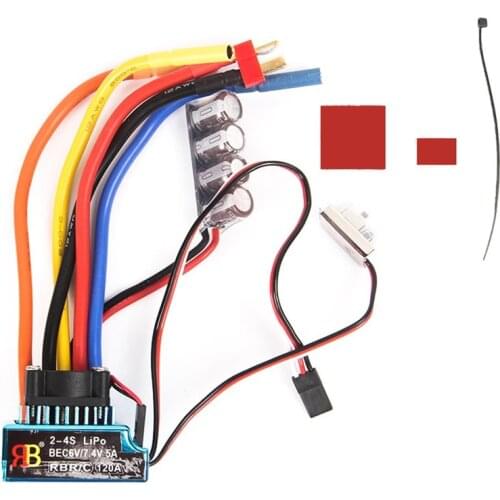 For 1/8 1/10 1/12 RC Crawler Car Boat 120A Sensored Brushless ESC Electric Speed Controller T Plug with 6V/7.4V 5A BEC