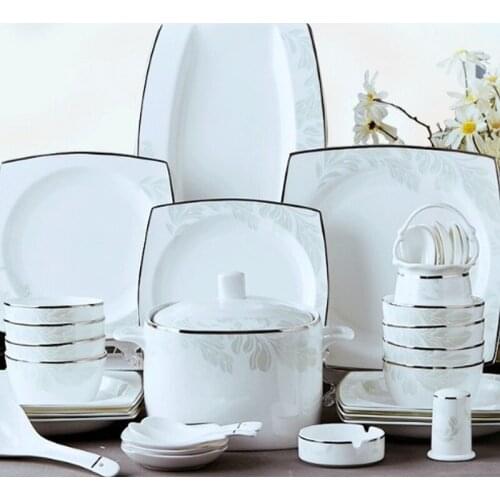 2021 New Nordic Minimalist Tableware Set Western Style Ceramic Dishes Plates Combination Customer Gifts Kitchen Dinnerware Sets