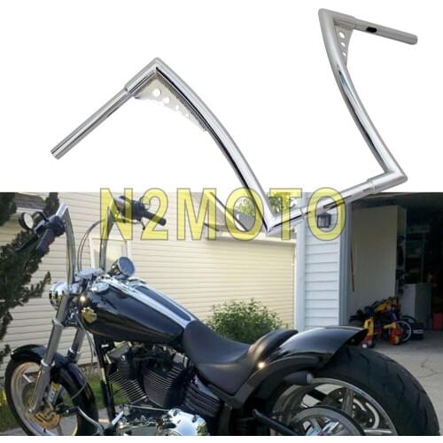 Chrome Cafe Racer 16" Rise APE Hanger Handlebar Drag 1-1/4" Fat Bar for Harley Touring Dyna Softail Custom Sportster Classic