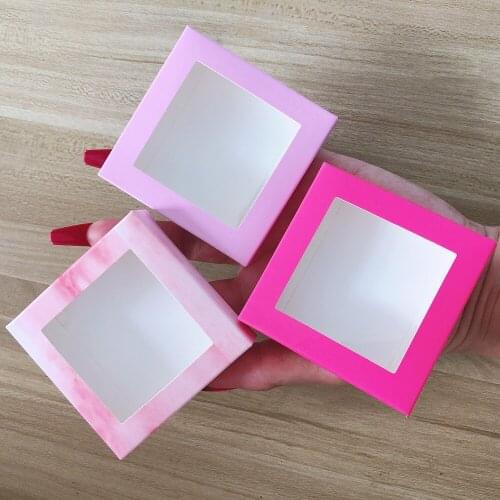 Lash Boxes Packaging Wholesale False Paper Eyelash Packaging Box Custom Logo Faux Cils 25mm Mink Eyelashes Makeup Square Cases