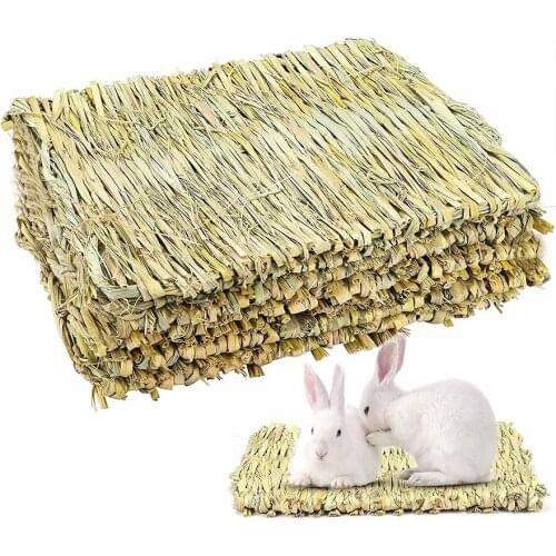 Small Animal Woven Grass Bed Cage Mat for Guinea Pig Rabbit Bunny Hamster Rat Parrot Bedding Nest Chew Play Toy