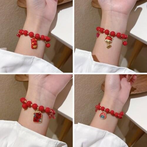 Chinese style year of the ox life red Bracelet female fashion personality new crystal bracelet Valentines Day gift handpiece