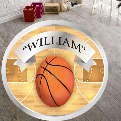 Basketball World 16 Patterned Round Carpet, Non Slip Floor Carpet, Area Rug, Game Carpet