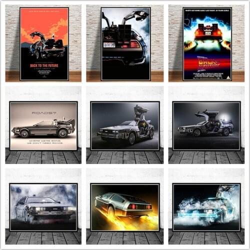 Back To The Future Cool Car Movie Canvas Painting Posters and Prints Vintage Wall Art Picture Cuadros for Living Room Home Decor