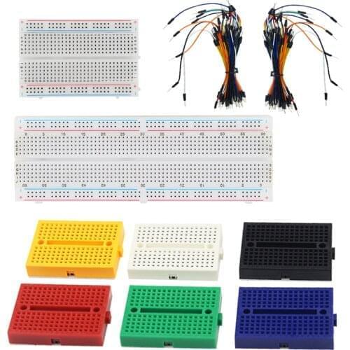 Breadboard Solderless Prototype Bread Board 830 400 170 Tie-Points + 130 pcs Jumper Wire for Raspberry Pi 4B/3B+ for Arduino