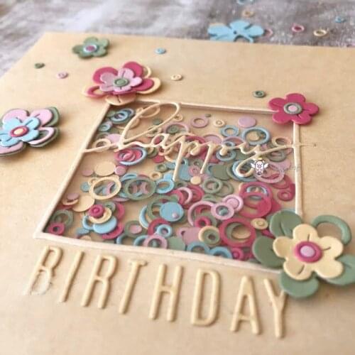 PP Craft metal cutting dies cut die mold mini Happy letter frame Scarpbook paper craft knife mould blade punch stencils dies