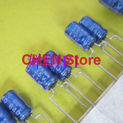 20PCS/50PCS Malaysia ELNA RC3 35V4.7UF 4X7MM audio electrolytic capacitor 4.7uF/35V blue robe 4.7uf 35v Ultra small volume