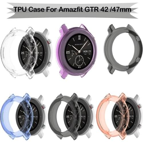 Soft Ultra-Slim Crystal Clear TPU Shell Protector Case Cover For amazfit gtr 42 47mm Protective Smart watch accessories gtr 47mm