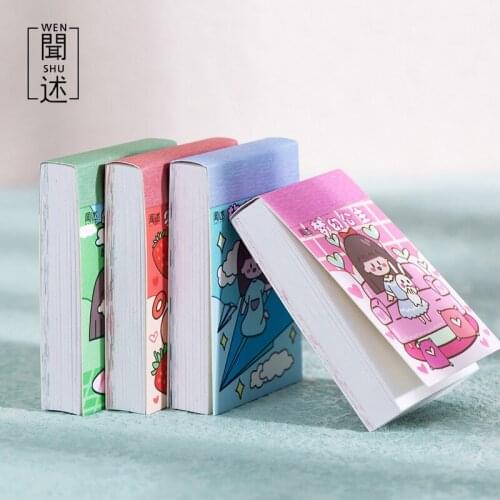 4 Designs 50 Sheets/book Girl Mind Series Stickers Creative Hand Drawn Cartoon Girl Manual Decoration Materials Sticker Book