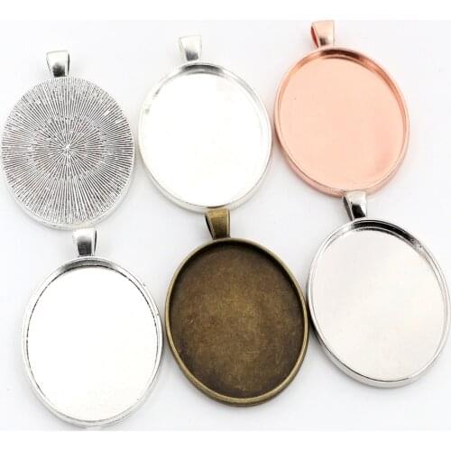 New Fashion 5pcs 30x40mm Inner Size 5 Colors Plated Classic Style Cabochon Base Setting Charms Pendant