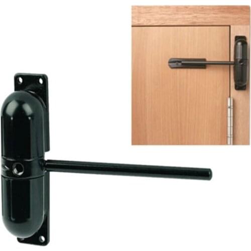 New Black/white Zinc Alloy Surface Mounted Door Gate Closer Outdoor Spring Elastic Loaded Adjustable Door Closer Stops Hardware