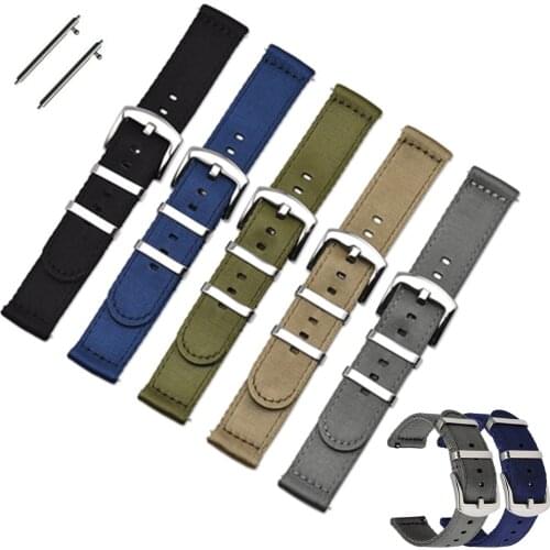 20mm 22mm Nylon Watch band Strap for Samsung Galaxy Watch Active2 42 46mm Gear S3 WatchBand Quick Release 18mm 24mm