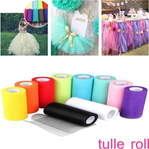 Top 22mX15cm Colorful Tissue Tulle Roll Spool Craft Wedding Party Decoration Organza Sheer Gauze Element Table Runner 6Z