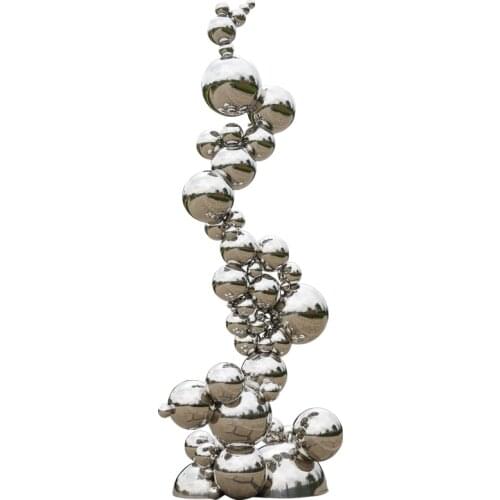 Outdoor stainless steel large floor sculpture Hotel Sales Department spherical metal garden landscape Abstract device decoration