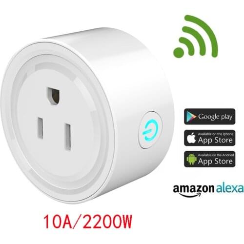 Smart Socket US Plug WiFi Wireless Remote Automation Module Adaptor with Timer Switch Compatible with Alexa Google Home Voice