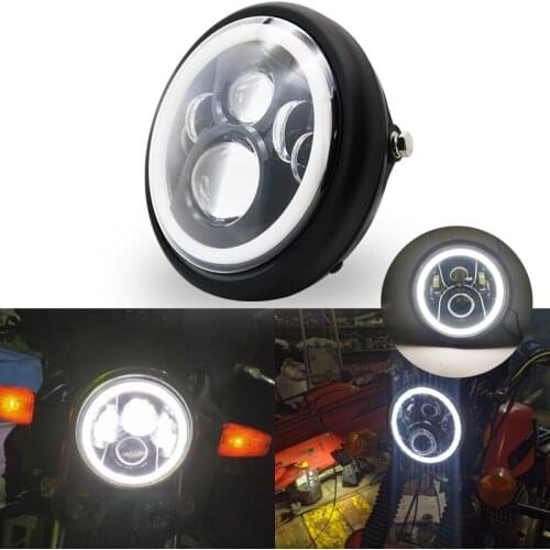 Universal 7" 12v Motorcycle Round Headlight Head Lamp with Turn Signal light For Cafe Racer Bobber Honda Yamaha Kawasaki