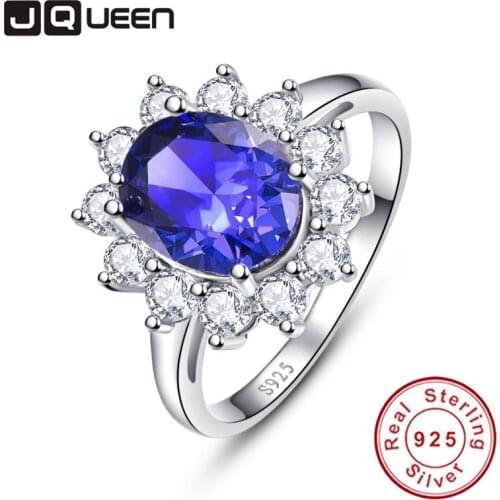 AAA+ 925 Sterling Silver Jewelry Wholesale Classic Blue Ring Stone 4.4ct Natural Tanzanite Rings for Women Size 925 Fine Jewelry