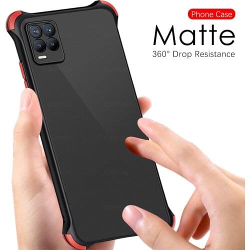 Hard PC Matte Back Cover for Realme8 Realm 8 Pro 2021 4G 6.4'' Airbag TPU Bumper Armor Shockproof Coque Realmi Realmy Relme 8Pro