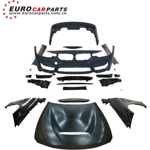 3 series F30 M3 body kit for F30 to M3 style with front bumper hood fenders rear bumper and side skirt high quality PP material