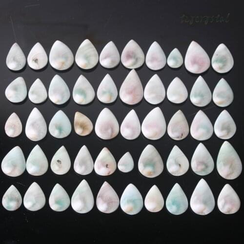50pcs Natural Polished Water Drop Sun Shell Fossil Pendant Bulk Decoration
