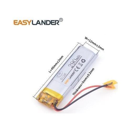 501245 3.7V 290mAh Lithium li-Polymer Li-ion Battery For motorcyle bluetooth convert DIY Sex toy LED Light mp3 mp4 DVR