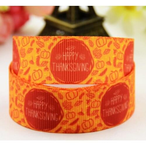 7/8'' 22mm,1" 25mm,1-1/2" 38mm,3" 75mm Thanksgiving Cartoon Character printed Grosgrain Ribbon party decoration X-01303 10 Yards