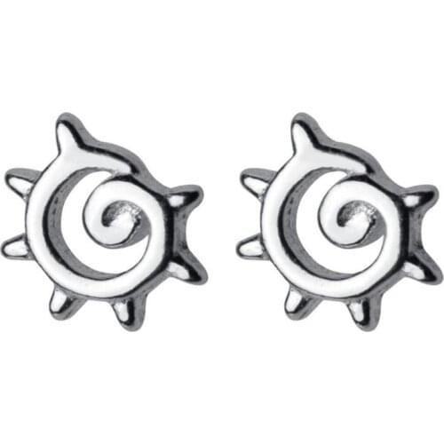 925 Sterling Silver Extra Tiny 4mm Sun Totem Helix Stud Earrings Men Women A1033