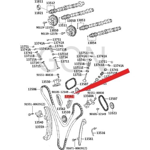 Chain shock absorber 2007-Toy ota FJC RUI SER HIL UXS URF FOR TUN ERH ILU XTA CO MA timing chain shock absorber