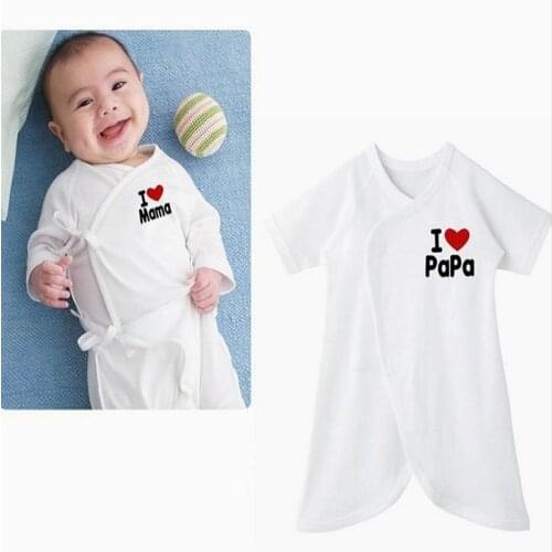 Baby Romper I Love Mama I Love Papa Romper Newborn Butterfly Romper Climbing Clothes TLL0037