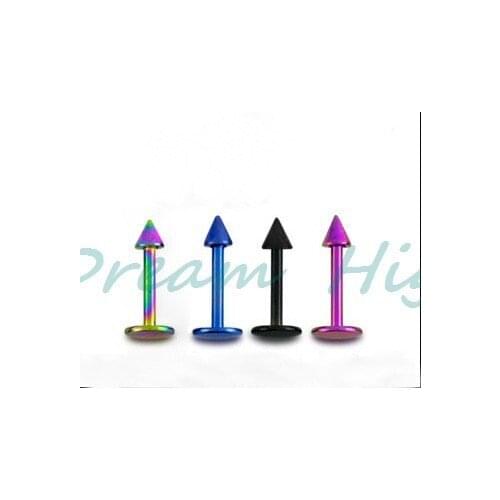 Hot Sale Titanium Lip Piercing Labret Ring Body piercing Jewelry 316L Surgical Steel 100pcs/lot Free Shipping Mixed Color