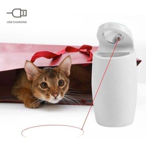 Cat Toy Cat Tracking Red Light Toy Cat Interactive Toy Auto Rotating Light Chaser Toy for Cats USB Charging